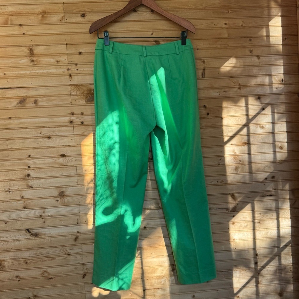 Sharon Young Pants Linen Green Women's Size 32"x31" St. Patrick's Day Corp Core